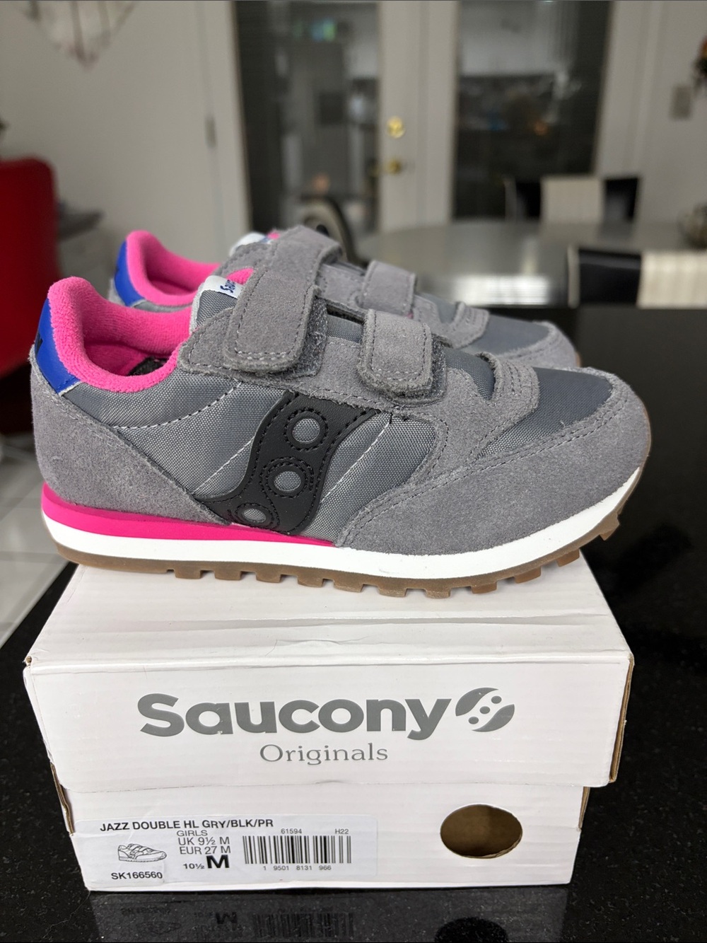 Saucony Kids Gray Black Pink Sneakers